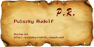 Pulszky Rudolf névjegykártya